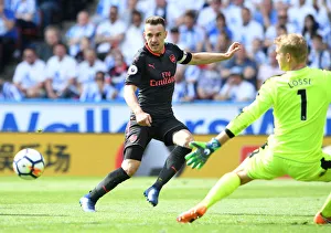 Huddersfield Town V Arsenal 2017-18 Prints: Aaron Ramsey in Action: Huddersfield Town vs. Arsenal, Premier League 2017-18