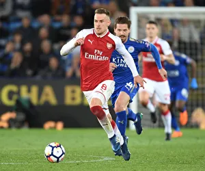 Leicester City V Arsenal 2017-18 Prints: Aaron Ramsey in Action: Leicester City vs. Arsenal, Premier League 2017-18