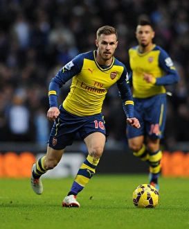 Manchester City V Arsenal 2014-15 Prints: Aaron Ramsey in Action: Manchester City vs. Arsenal, Premier League 2014-15
