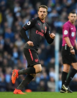 Manchester City V Arsenal 2017-18 Prints: Aaron Ramsey in Action: Manchester City vs. Arsenal, Premier League 2017-18