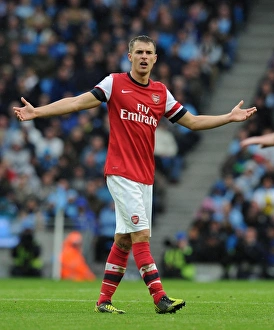 Manchester City V Arsenal 2012:13 Prints: Aaron Ramsey in Action: Manchester City vs. Arsenal, Premier League 2012-13