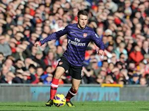 Images Dated 3rd November 2012: Aaron Ramsey in Action: Manchester United vs. Arsenal, Premier League 2012-13