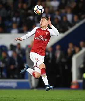Leicester City V Arsenal 2017-18 Prints: Aaron Ramsey in Action: Premier League Showdown - Arsenal vs. Leicester City (2017-18)