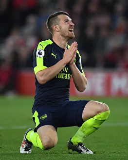 Southampton V Arsenal 2016-17 Prints: Aaron Ramsey in Action: Southampton vs. Arsenal, Premier League 2016-17