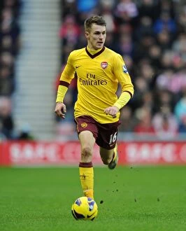 Images Dated 9th February 2013: Aaron Ramsey in Action: Sunderland vs. Arsenal, Premier League 2012-13