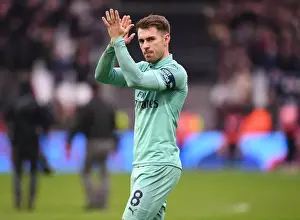 West Ham United V Arsenal 2018-19 Prints: Aaron Ramsey Applauding Arsenal Fans: West Ham United vs Arsenal FC