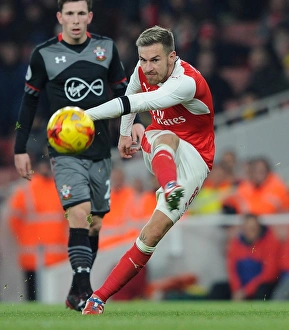 Arsenal V Southampton EFL Cup 2016-17 Prints: Aaron Ramsey (Arsenal). Arsenal 0: 2 Southampton. EFL Cup. Quarter Final. Emirates Stadium