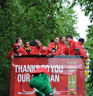 Aaron Ramsey (Arsenal). Arsenal FA Cup Parade. Emirates Stadium 31/5/15. Credit Aaron Ramsey (Arsenal). Arsenal FA Cup Parade. Emirates Stadium 31/5/15. Credit