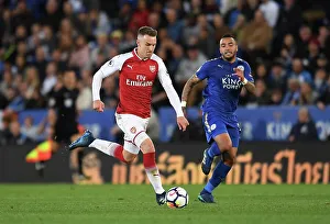 Images Dated 9th May 2018: Aaron Ramsey (Arsenal) Danny Simpson (Leicester)