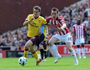 Images Dated 8th May 2011: Aaron Ramsey (Arsenal) Dean Whitehead (Stoke). Stoke City 3: 1 Arsenal. Barclays Premier League