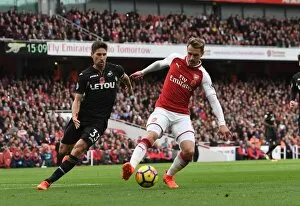 Images Dated 28th October 2017: Aaron Ramsey (Arsenal) Federico Fernandez (Swansea)