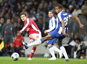FC Porto v Arsenal 2008-9 Collection: Aaron Ramsey (Arsenal) Fernando (FC Porto)