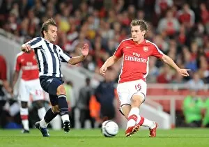 Arsenal v West Bromwich Albion - Carling Cup 2009-10 Collection: Aaron Ramsey (Arsenal) Filipe Teixeira (WBA)