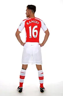 Arsenal Photocall 2014/15 Prints: Aaron Ramsey: Arsenal Football Star at Emirates Stadium
