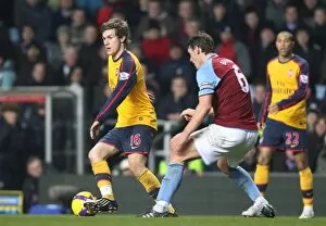 Images Dated 26th December 2008: Aaron Ramsey (Arsenal) Gareth Barry (Aston Villa)