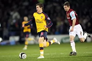 Images Dated 2nd December 2008: Aaron Ramsey (Arsenal) Graham Alexander (Burnley)