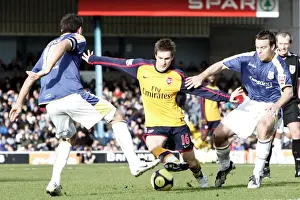 Cardiff City V Arsenal FA Cup Prints: Aaron Ramsey (Arsenal) Joe Ledley and Gavin Rae (Cardiff)