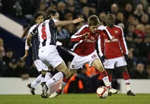 West Bromwich Albion v Arsenal 2008-9 Collection: Aaron Ramsey (Arsenal) Jonathan Greening (West Brom)