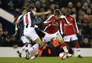 West Bromwich Albion V Arsenal 2008-9 Prints: Aaron Ramsey (Arsenal) Jonathan Greening (West Brom)