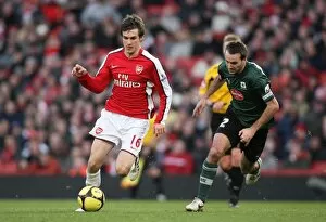 Arsenal v Plymouth Argyle - FA Cup 2008-09 Collection: Aaron Ramsey (Arsenal) Karl Duguid (Plymouth)
