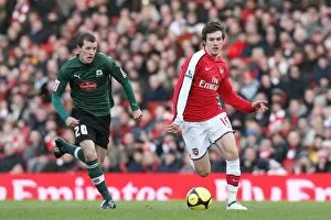 Arsenal v Plymouth Argyle - FA Cup 2008-09 Collection: Aaron Ramsey (Arsenal) Luke Summerfield (Plymouth)