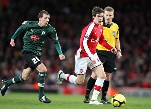 Arsenal v Plymouth Argyle - FA Cup 2008-09 Collection: Aaron Ramsey (Arsenal) Luke Summerfield (Plymouth)