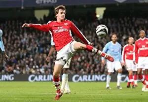 Manchester City v Arsenal - Carling Cup 2009-10 Collection: Aaron Ramsey (Arsenal). Manchester City 3: 0 Arsenal. Carlin Cup 5th Round