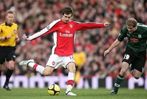 Arsenal v Plymouth Argyle - FA Cup 2008-09 Collection: Aaron Ramsey (Arsenal) Marcel Seip (Plymouth)