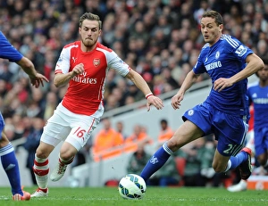 Images Dated 26th April 2015: Aaron Ramsey (Arsenal) Nemanja Matic (Chelsea). Arsenal 0: 0 Chelsea. Barclays Premier League