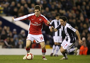 Images Dated 3rd March 2009: Aaron Ramsey (Arsenal) Robert Koren (West Brom)