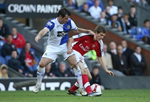 Blackburn Rovers v Arsenal 2008-9 Collection: Aaron Ramsey (Arsenal) Ryan Nelson (Blackburn)