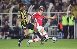 Images Dated 21st October 2008: Aaron Ramsey (Arsenal) Selcuk Sahin (Fenerbahce)