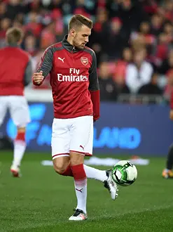 Sydney Western Wanderers V Arsenal 2017-18 Prints: Aaron Ramsey: Arsenal Star's Pre-Match Focus against Western Sydney Wanderers in Sydney