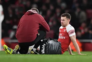 Aaron Ramsey (Arsenal) is treated for an injury