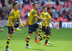 Aaron Ramsey (Arsenal) warms up before the match. Arsenal 4:0 Aston Villa. FA Cup Final Aaron Ramsey (Arsenal) warms up before the match. Arsenal 4:0 Aston Villa. FA Cup Final
