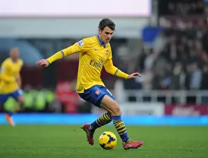 West Ham United V Arsenal 2013-14 Prints: Aaron Ramsey (Arsenal). West Ham United 1: 3 Arsenal