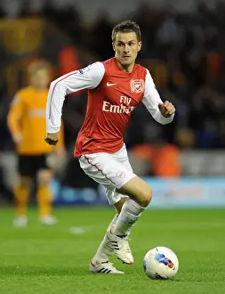 Wolverhampton Wanderers V Arsenal 2011-12 Prints: Aaron Ramsey (Arsenal). Wolverhampton Wanderers 0: 3 Arsenal. Barclays Premier League