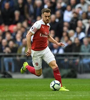 Images Dated 2nd March 2019: Aaron Ramsey: Battle at Wembley - Arsenal vs. Tottenham, Premier League 2018-19