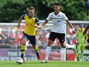 Boreham Wood V Arsenal Prints: Aaron Ramsey Breaks Past Lee Angol: Borehamwood vs Arsenal Pre-Season Clash