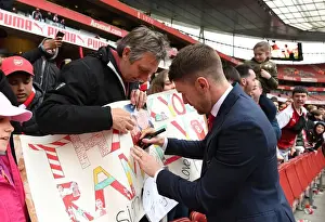 Aaron Ramsey Celebrates with Arsenal Fans after Arsenal v Brighton & Hove Albion Match, Premier League 2018-19