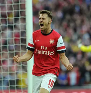 Arsenal V Wigan Athletic - FA Cup Semi Final 2014 Prints: Aaron Ramsey Celebrates Arsenal's Goal: FA Cup Semi-Final vs Wigan Athletic, 2014