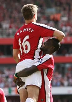 Aaron Ramsey celebrates scoring Arsenals 4th goal