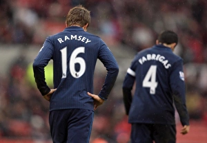 Stoke City v Arsenal - FA Cup 2009-10 Gallery: Aaron Ramsey and Cesc Fabregas (Arsenal). Stoke City 3: 1 Arsenal. FA Cup 4th Round