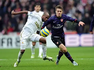 Swansea V Arsenal - FA Cup 3rd Rd 2012-13 Prints: Aaron Ramsey Closes In: Swansea v Arsenal FA Cup Showdown
