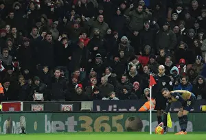 Stoke City V Arsenal 2015-16 Prints: Aaron Ramsey Faces Abusive Stoke City Fans (2015-16)