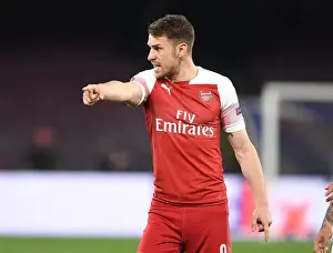 Napoli V Arsenal 2018-19 Prints: Aaron Ramsey Faces Off Against Napoli in Europa League Quarterfinals