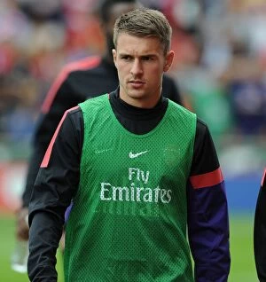 Images Dated 26th August 2012: Aaron Ramsey: Gearing Up for Arsenal's Battle at Britannia Stadium (Stoke City vs Arsenal, 2012-13)