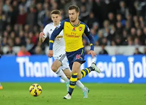Aaron Ramsey Outmaneuvers Tom Carroll: Swansea vs Arsenal, Premier League 2014-15