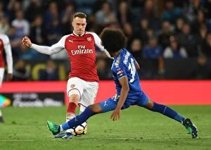Leicester City v Arsenal 2017-18 Collection: Aaron Ramsey Outwits Hamza Choudhury: Leicester City vs. Arsenal, Premier League Showdown (2017-18)