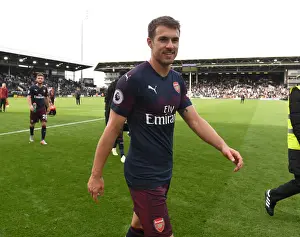Fulham V Arsenal 2018-19 Prints: Aaron Ramsey: Relief and Triumph after Fulham vs Arsenal Clash (2018-19)